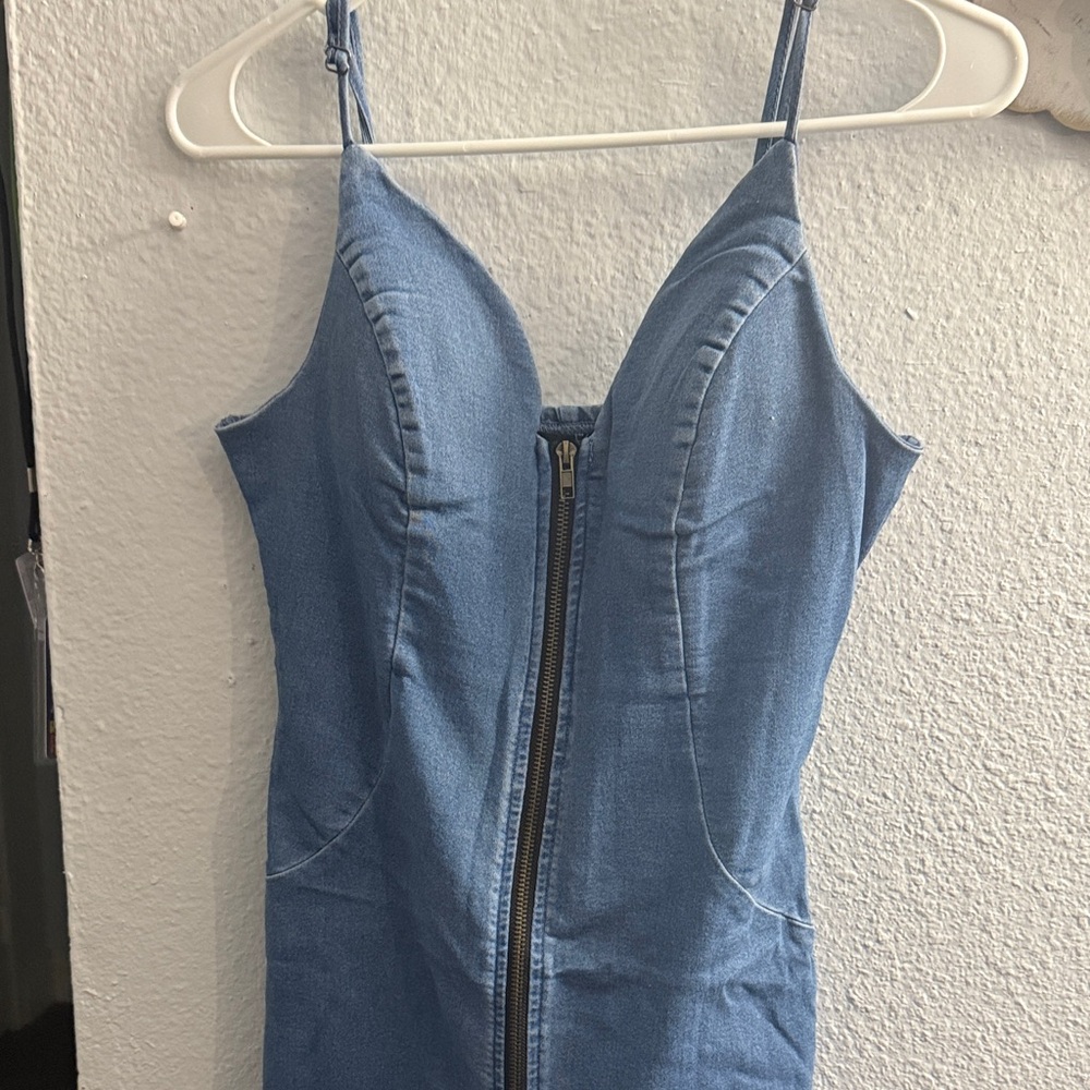 Haute Monde Denim Blue Mini Dress